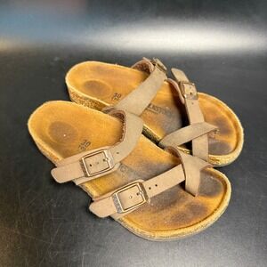 Birkenstock Rio‎ Kids Sandals Size 30 Taupe Thong Adjustable Strap EUC
